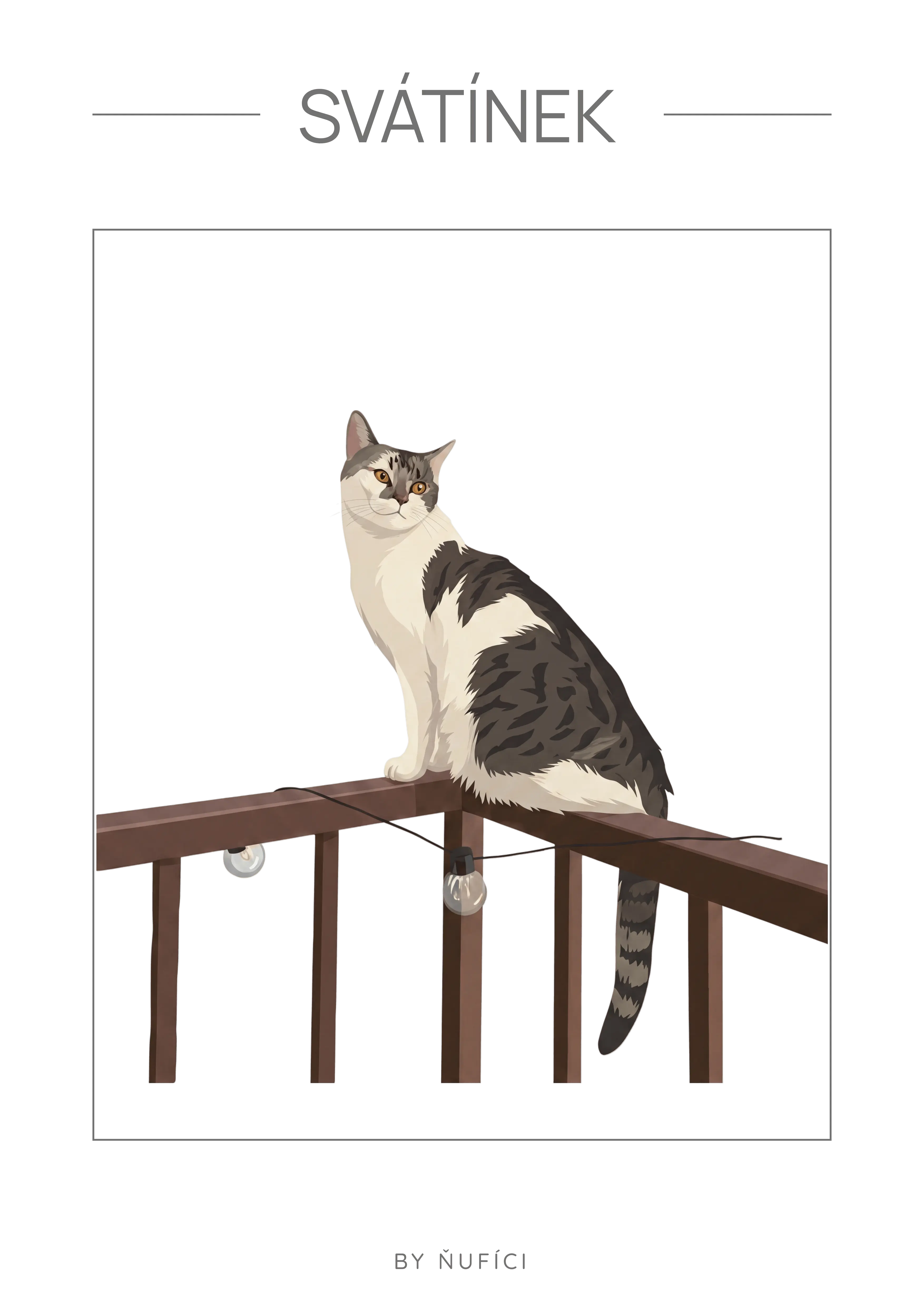Minimalistický portrét mazlíčka z fotky